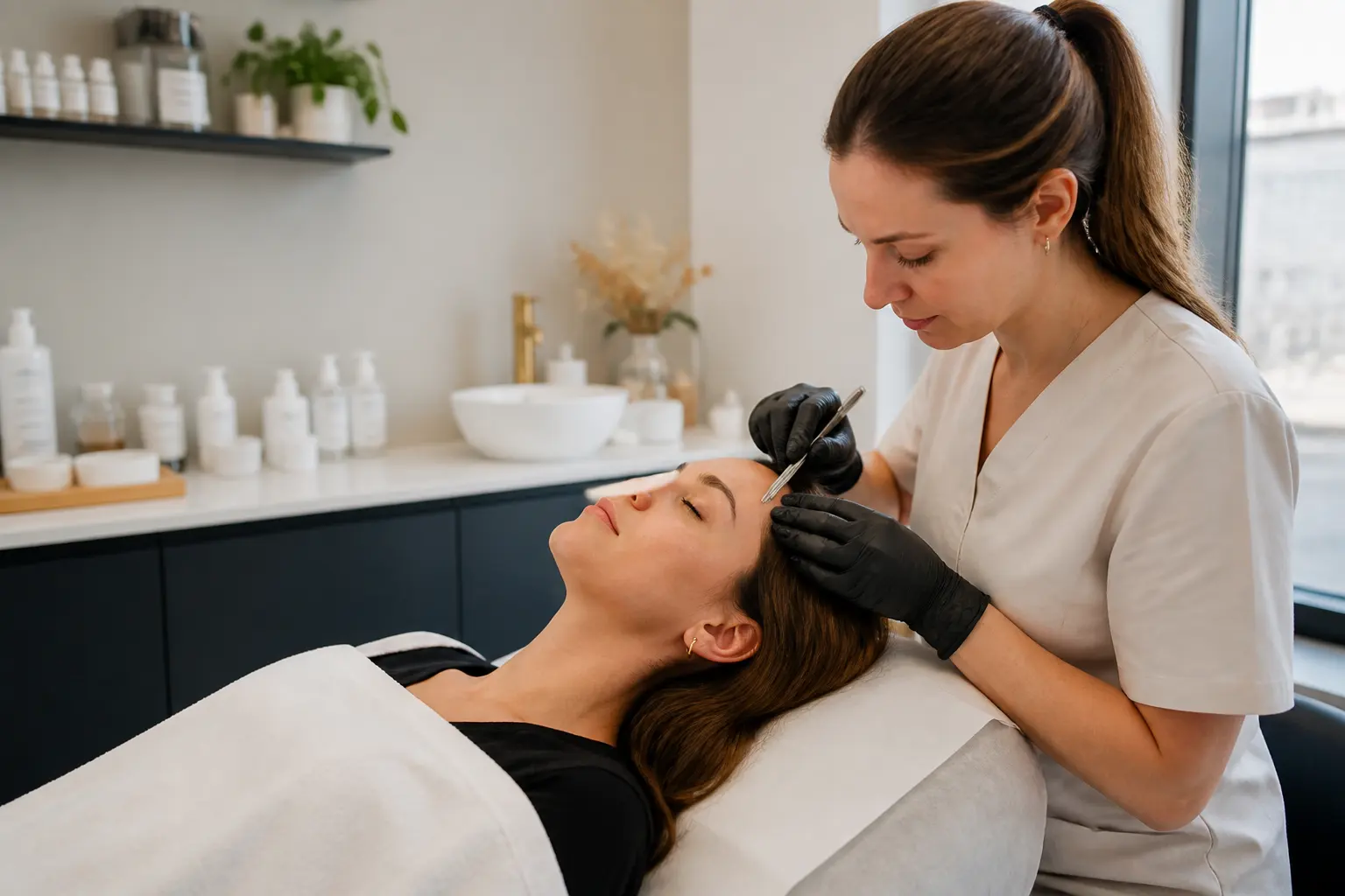 Supporting editorial photograph about how often to book dermaplaning