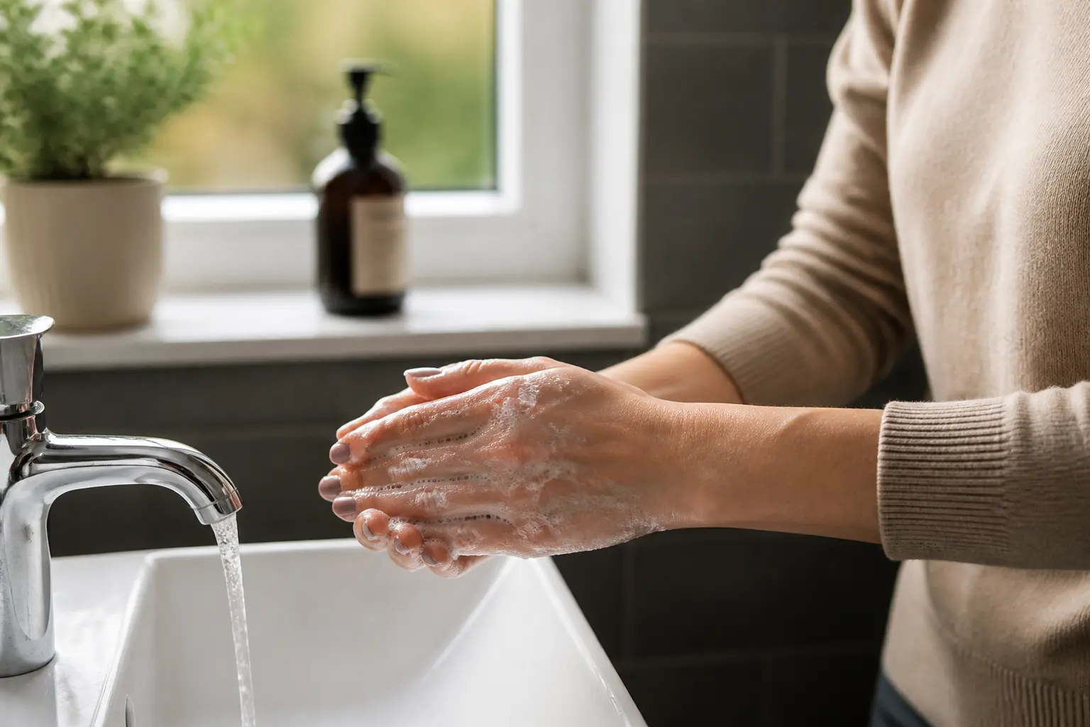 Supporting editorial photograph about best nail finish for frequent handwashing