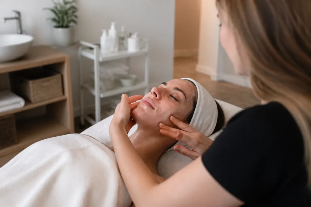 Editorial cover photograph about facial for dull skin