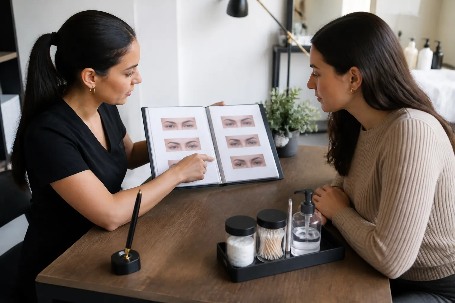 Editorial cover photograph about how to choose a microblading artist