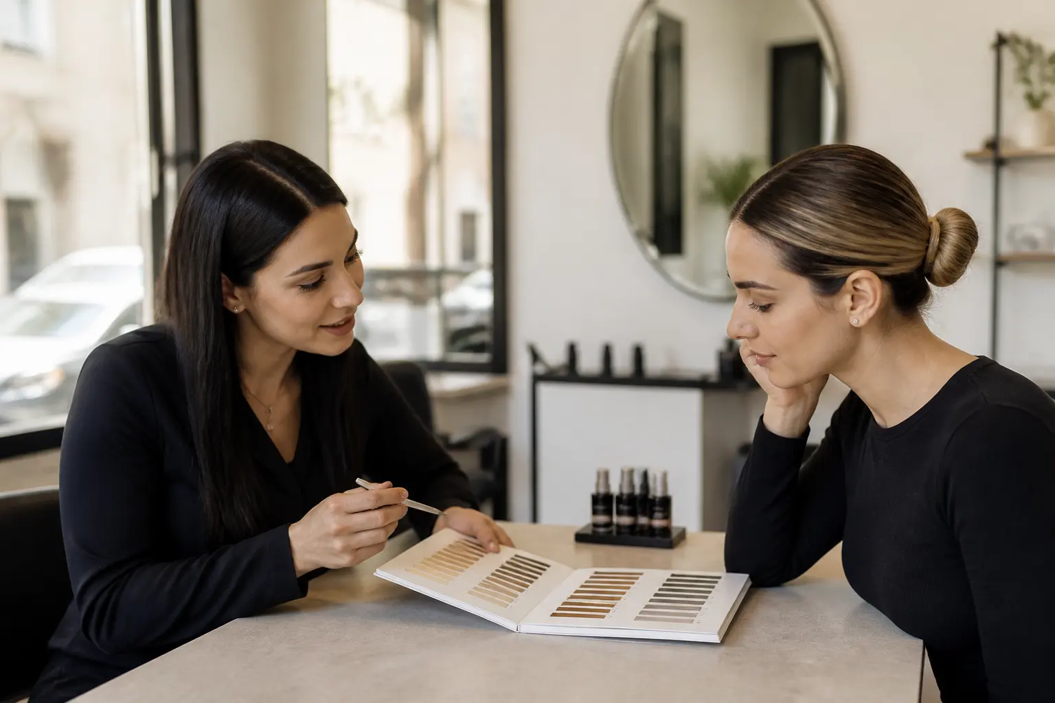 Editorial cover photograph about how to choose an eyebrow tint shade