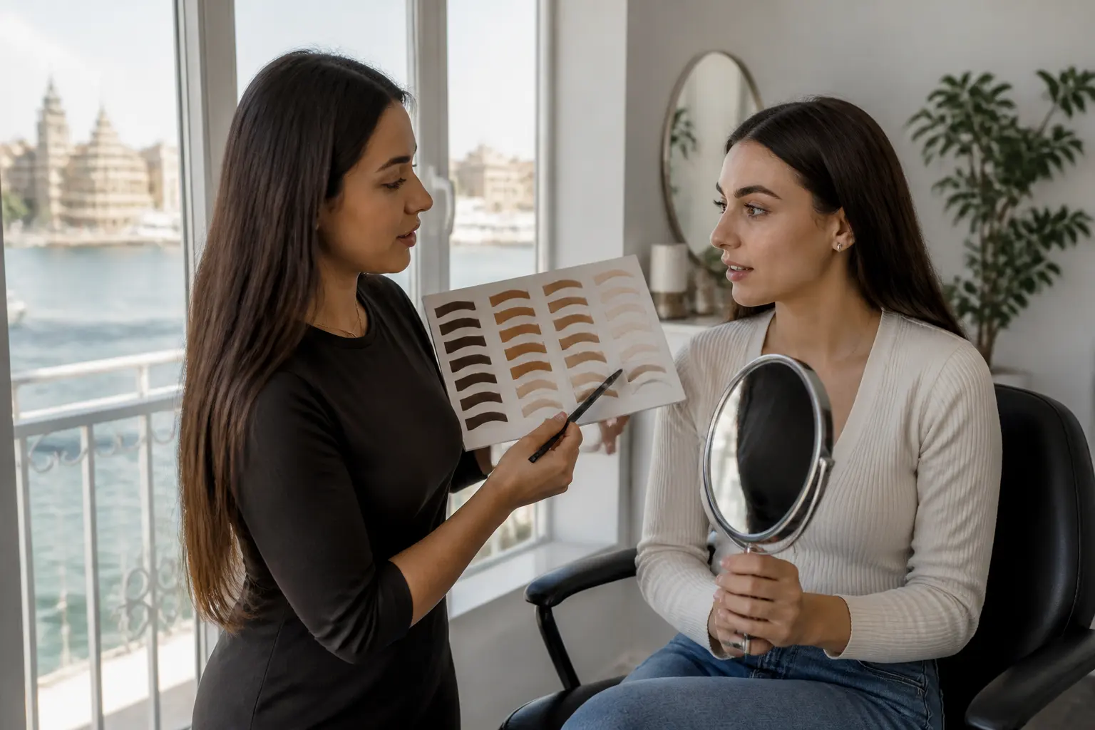Supporting editorial photograph about how to choose eyebrow tint colour