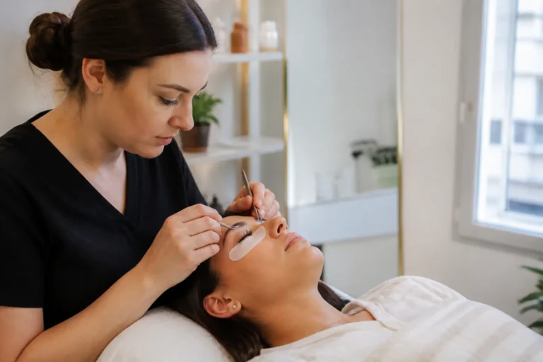 Editorial cover photograph about how to prepare for eyelash extensions