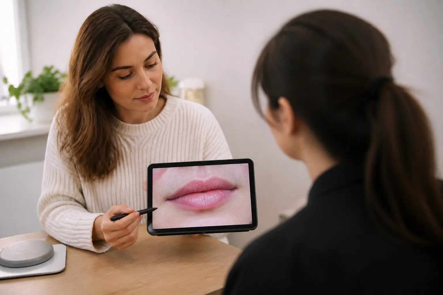 Supporting editorial photograph about how to prepare for lip micropigmentation