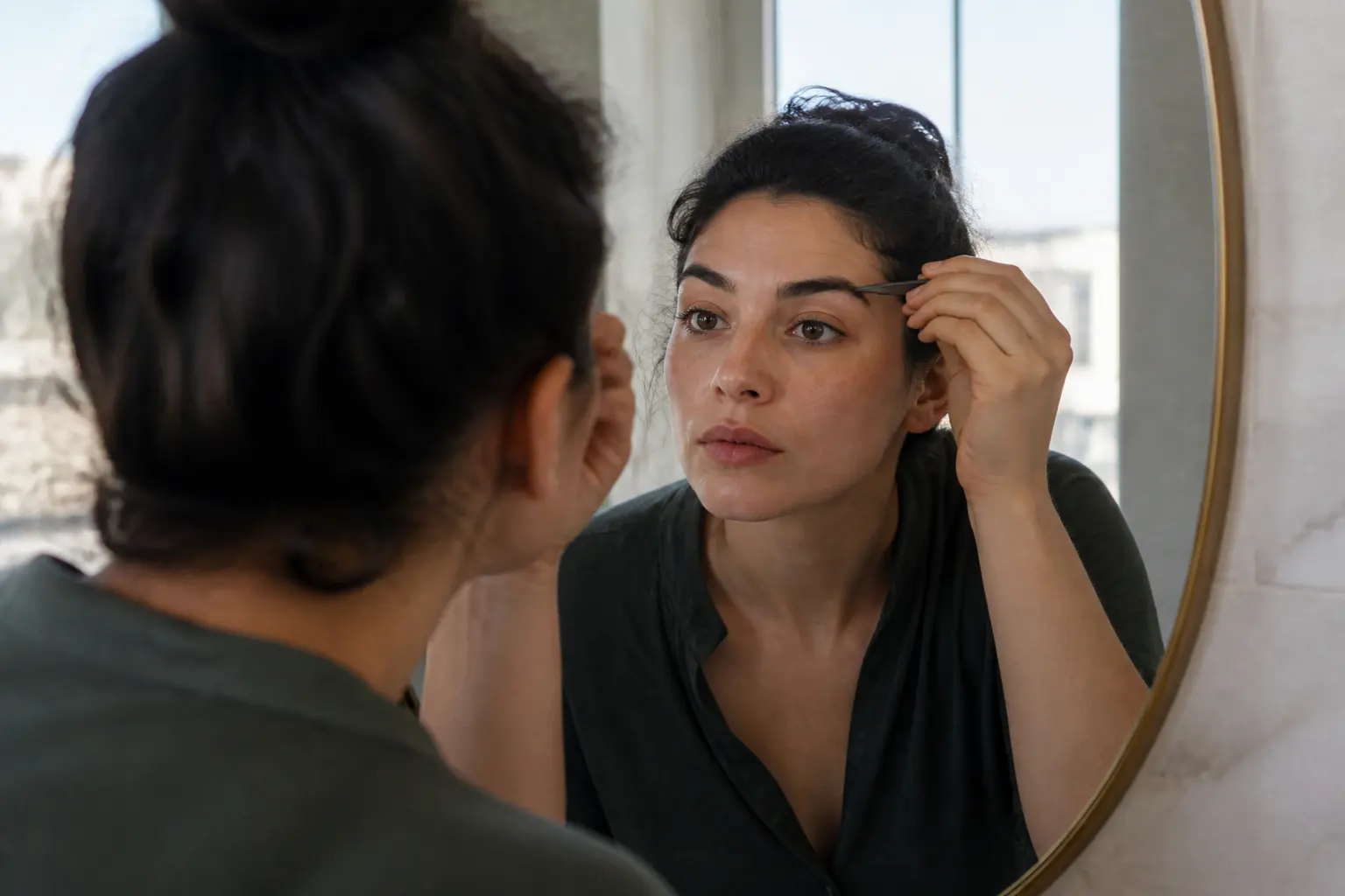 Editorial cover photograph about how to regrow over-plucked eyebrows
