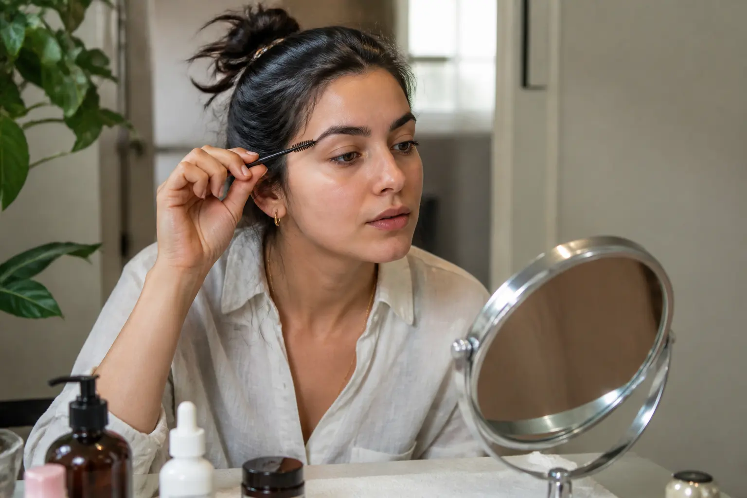 Supporting editorial photograph about how to regrow over-plucked eyebrows