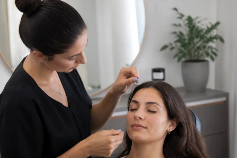 Editorial cover photograph about how to shape sparse eyebrows