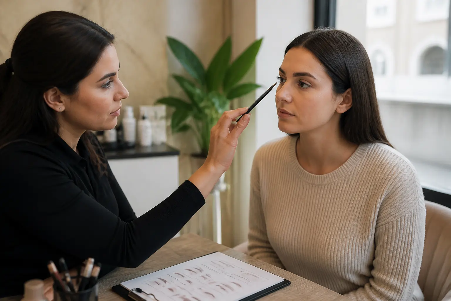 Supporting editorial photograph about professional eyebrow design Malta