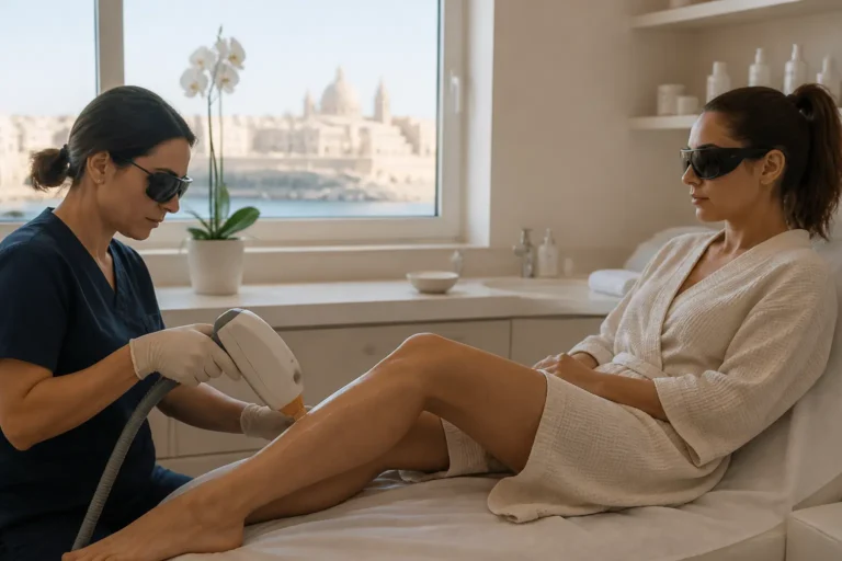 Editorial cover photograph about laser hair removal schedule