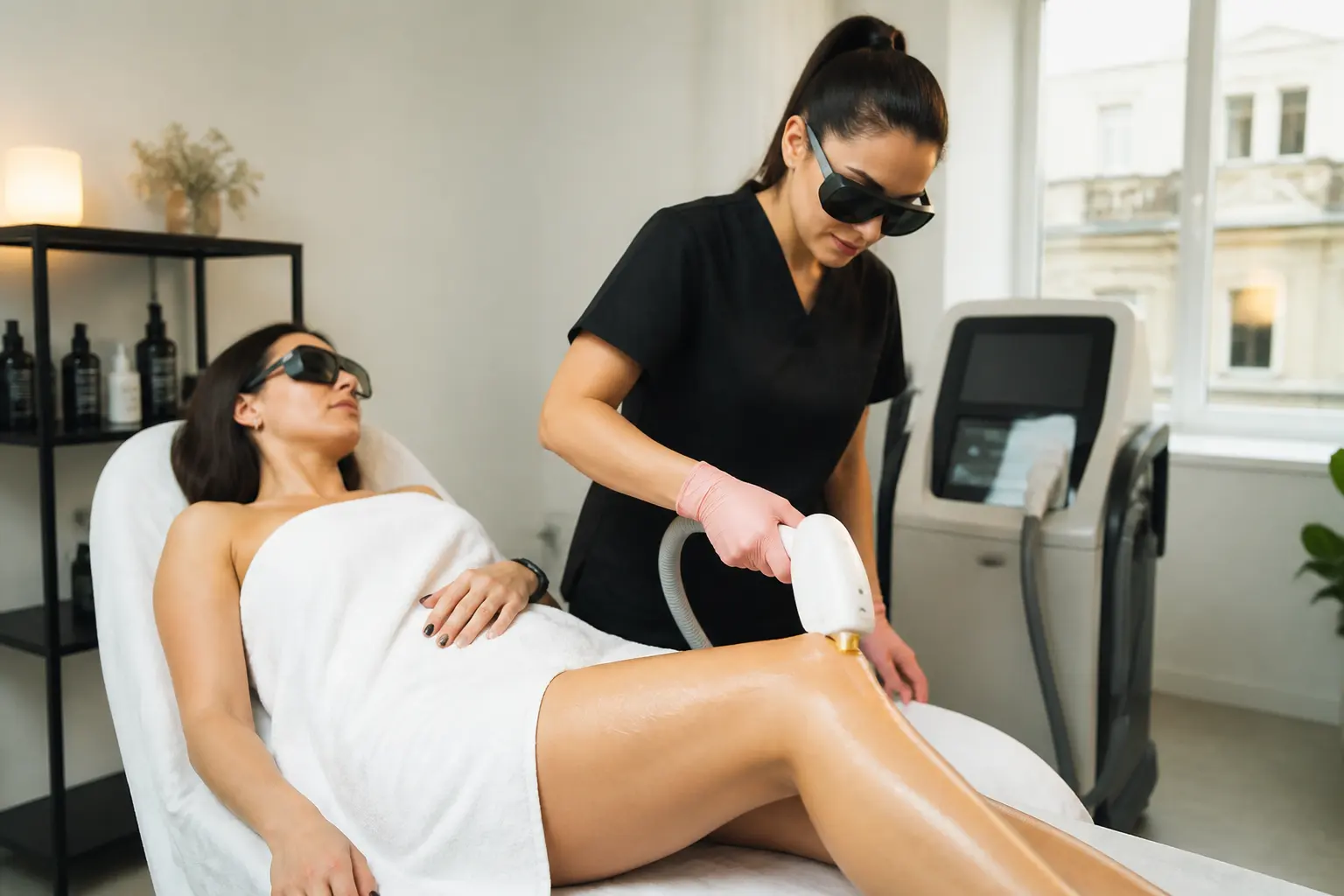 Editorial cover photograph about laser vs IPL hair removal