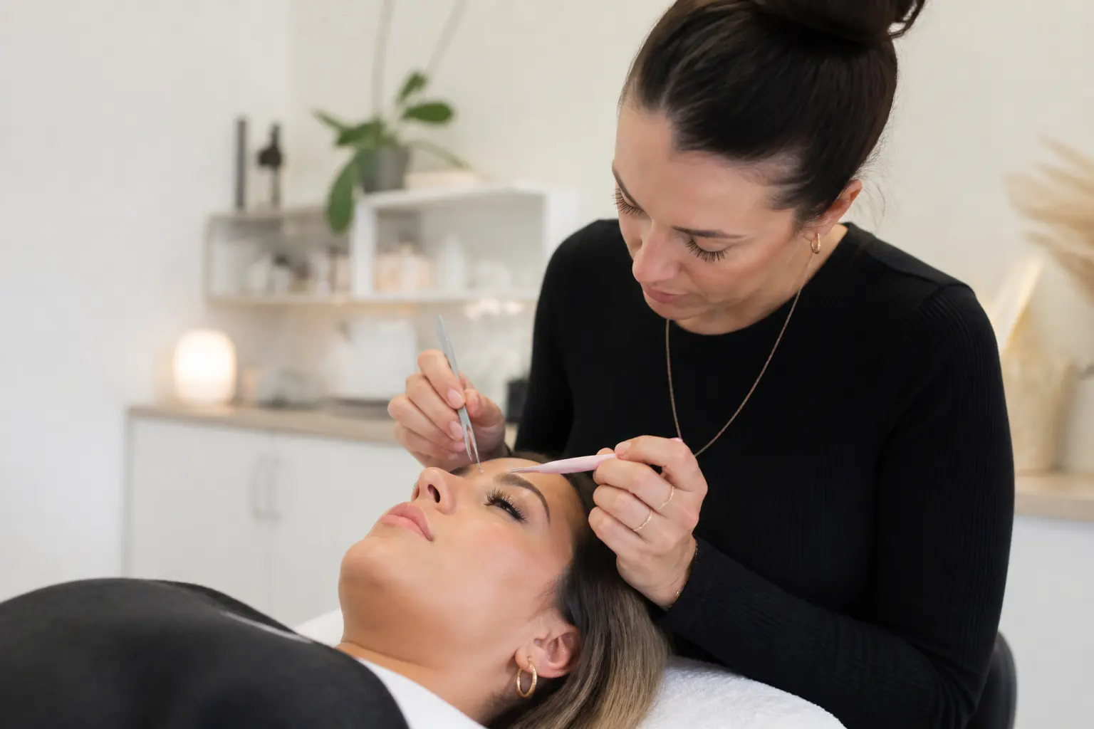 Editorial cover photograph about lash infill or new set