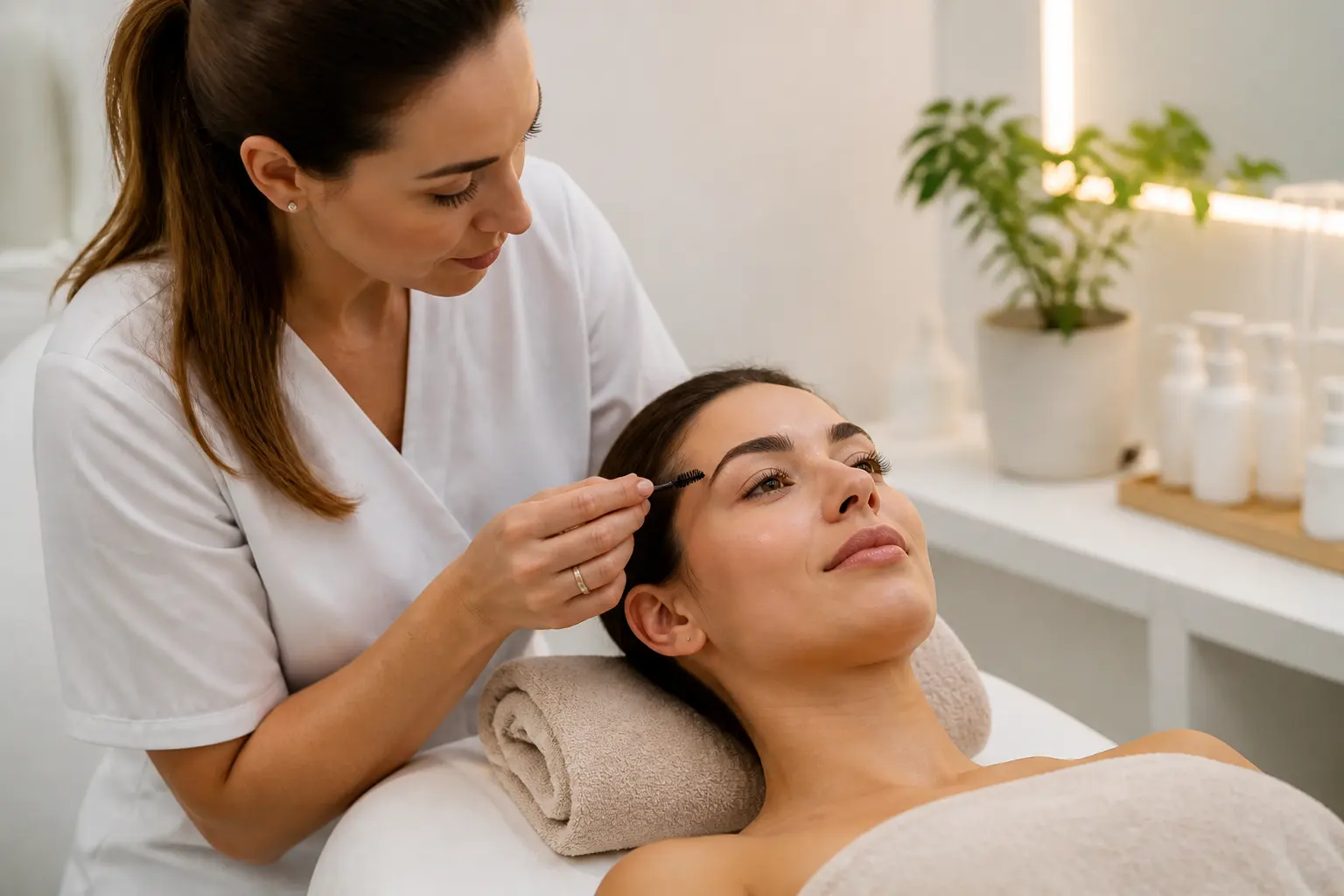 Supporting editorial photograph about lash lift and brow lamination