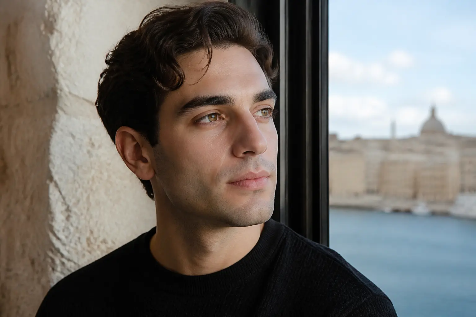 Editorial cover photograph about lash lift for men