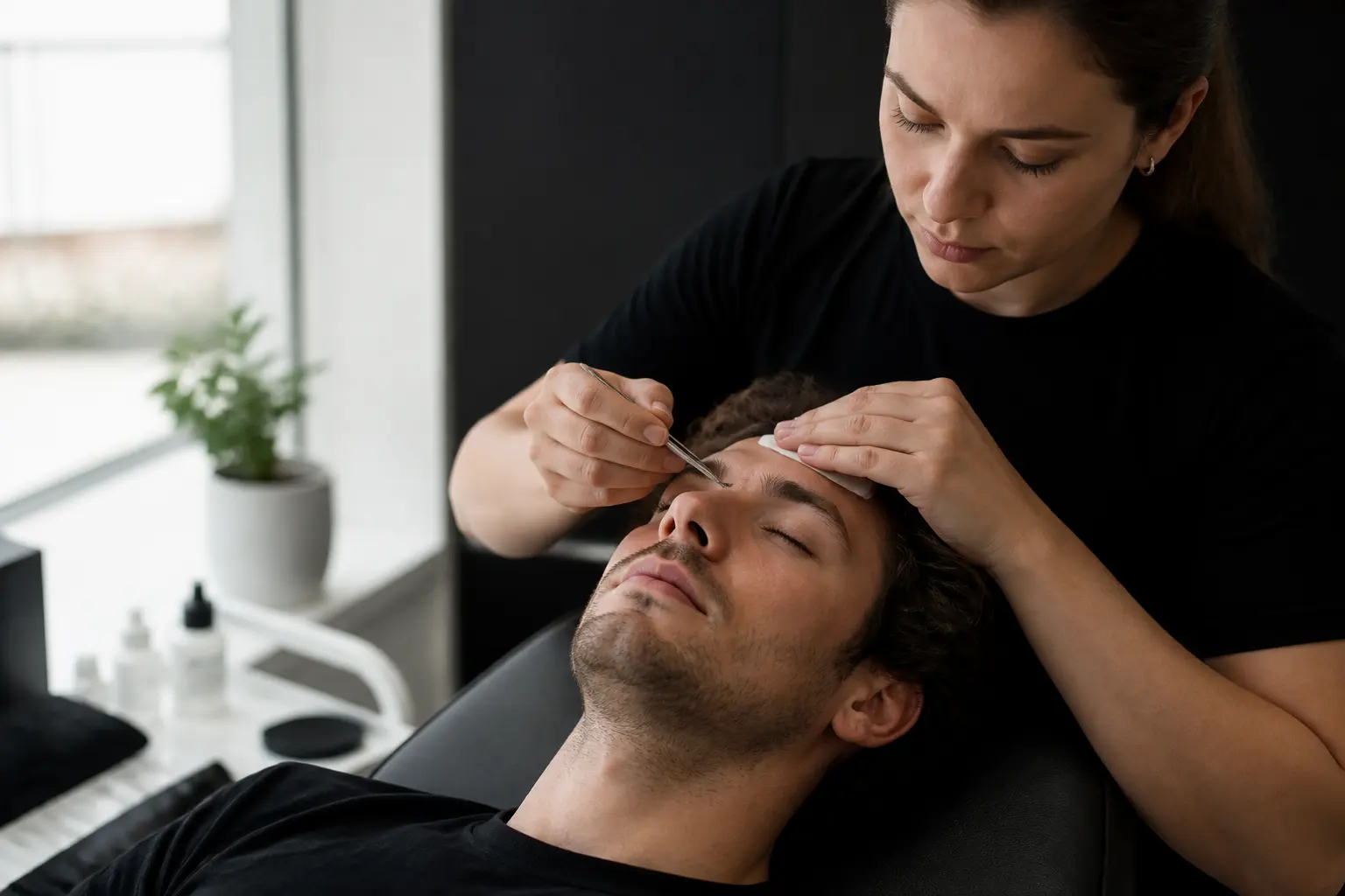 Supporting editorial photograph about lash lift for men