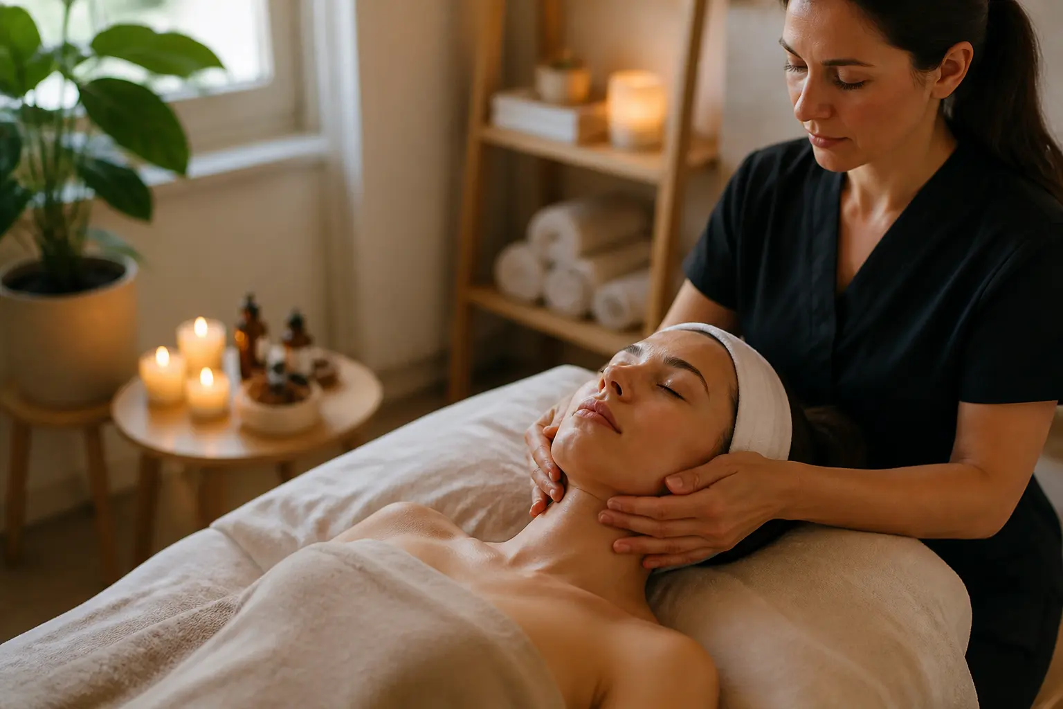 Supporting editorial photograph about massage and facial spa day