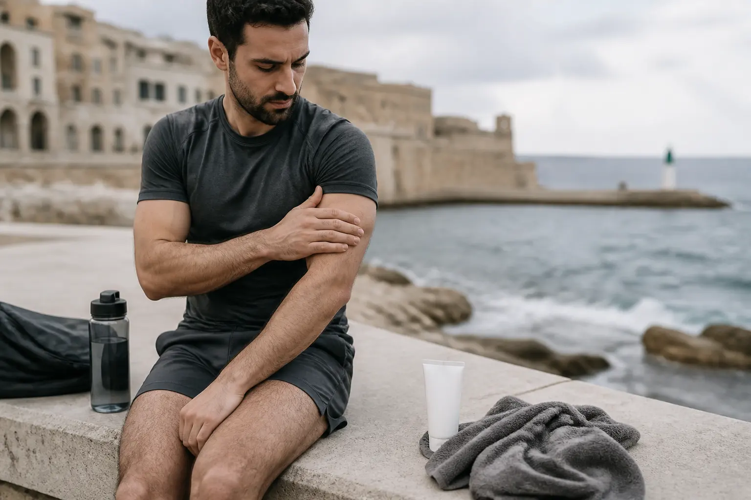 Supporting editorial photograph about men's laser hair removal aftercare