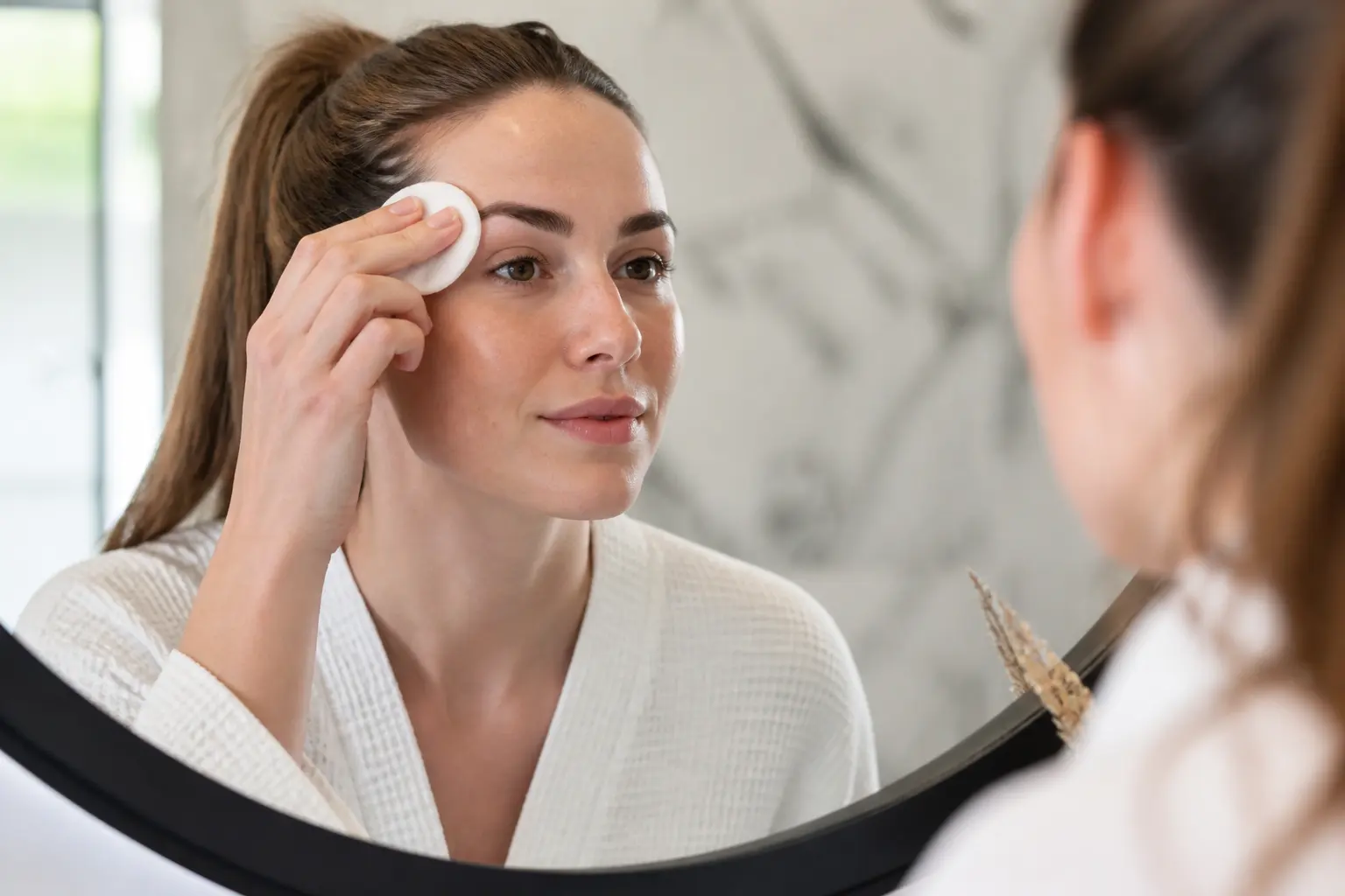 Editorial cover photograph about microblading aftercare