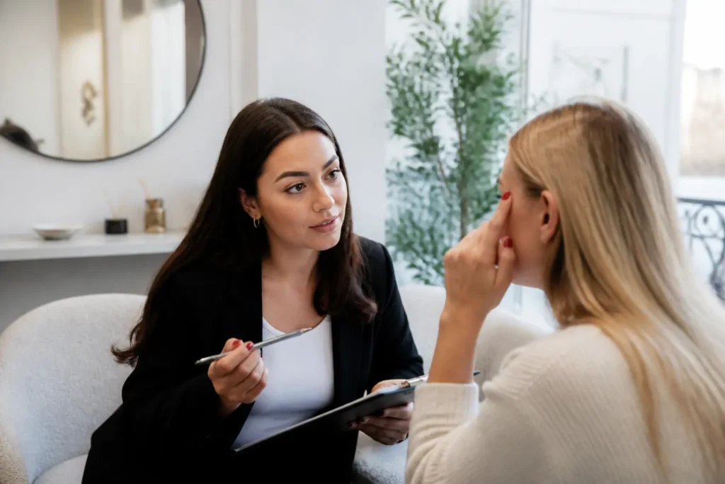 Editorial cover photograph about microblading consultation questions