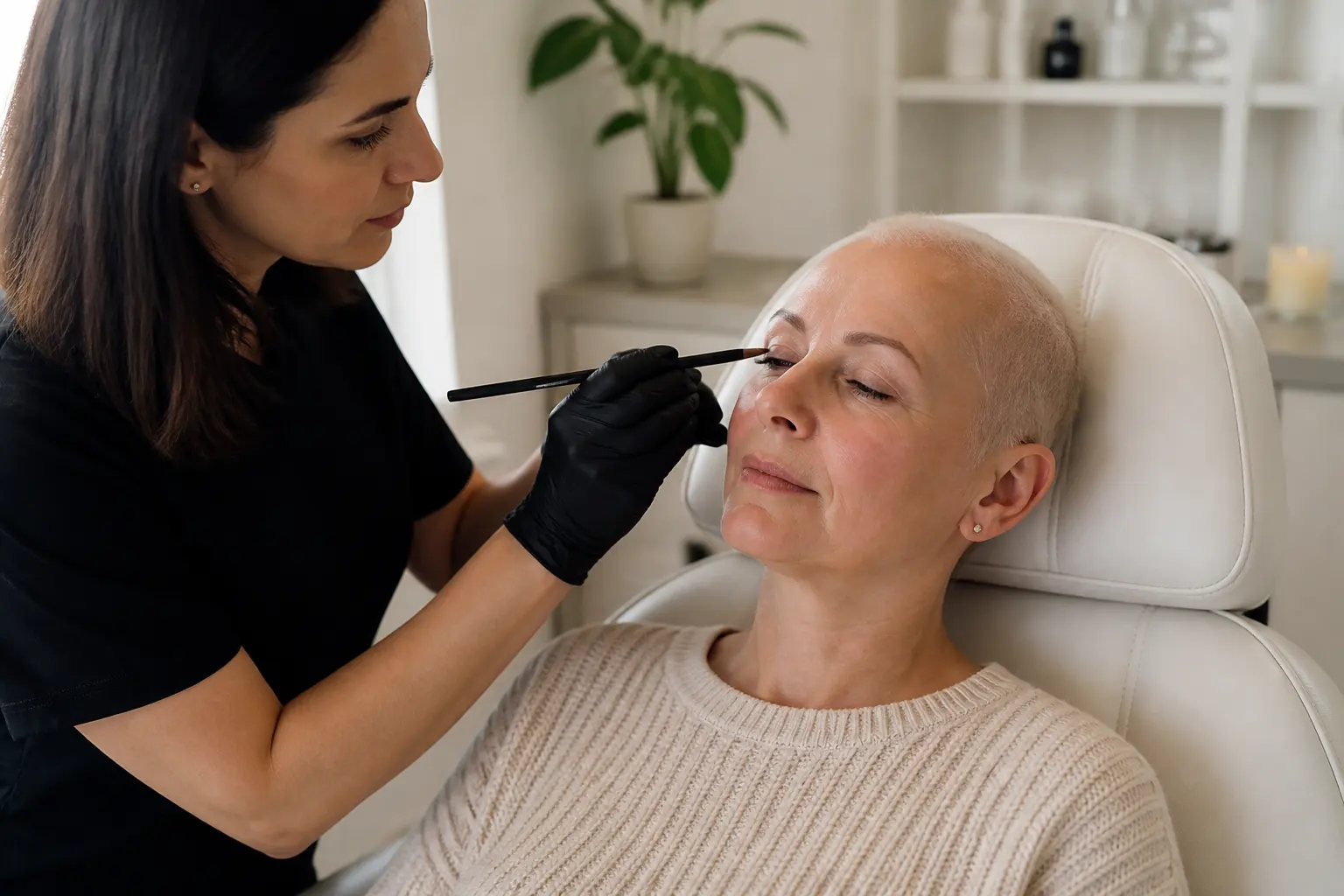 Supporting editorial photograph about microblading for alopecia