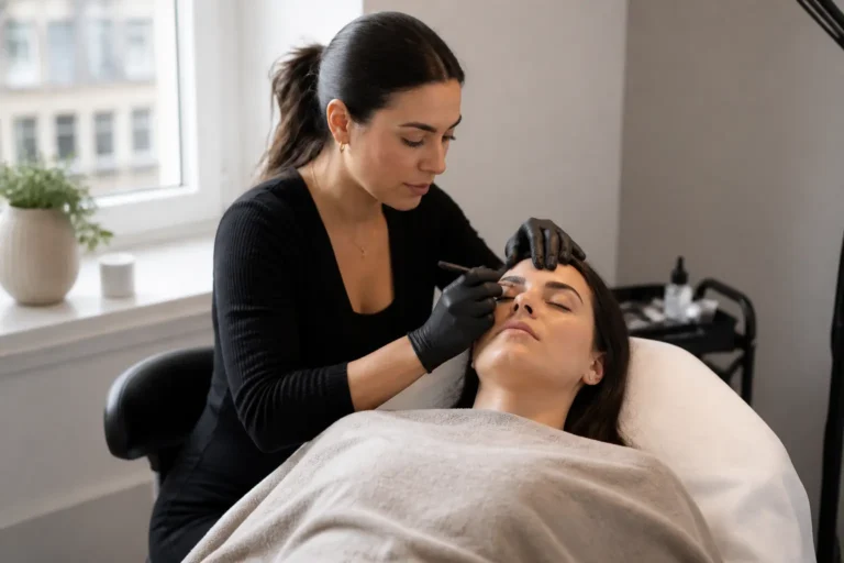 Editorial cover photograph about microblading for sparse brow tails
