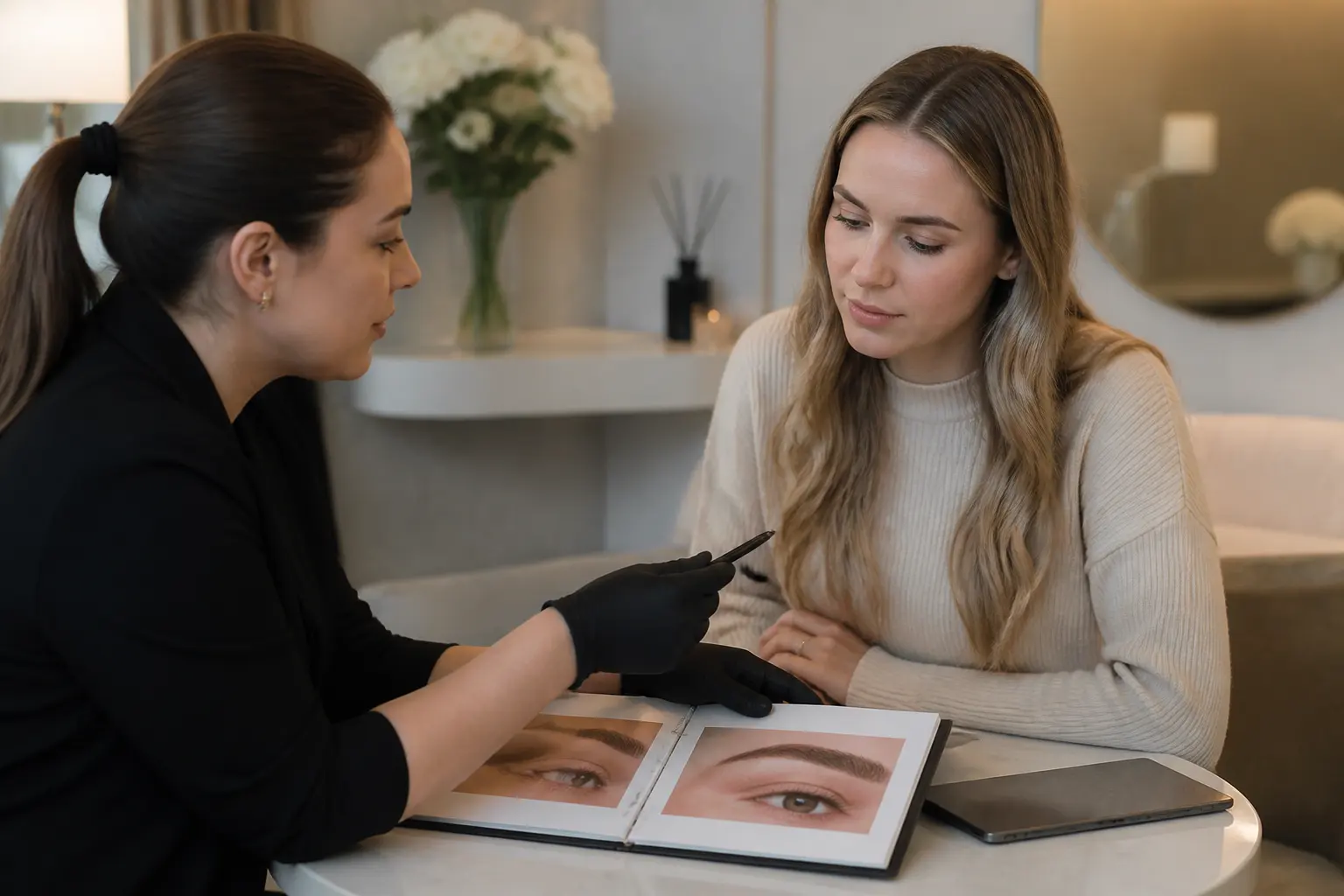 Supporting editorial photograph about microblading vs powder brows