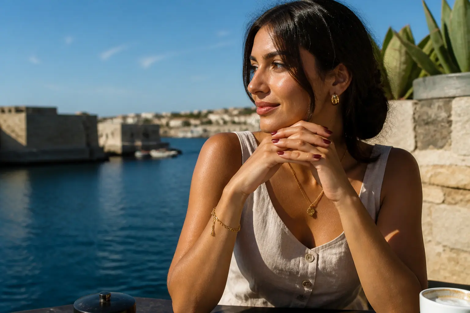 Editorial cover photograph about nail colours for olive skin