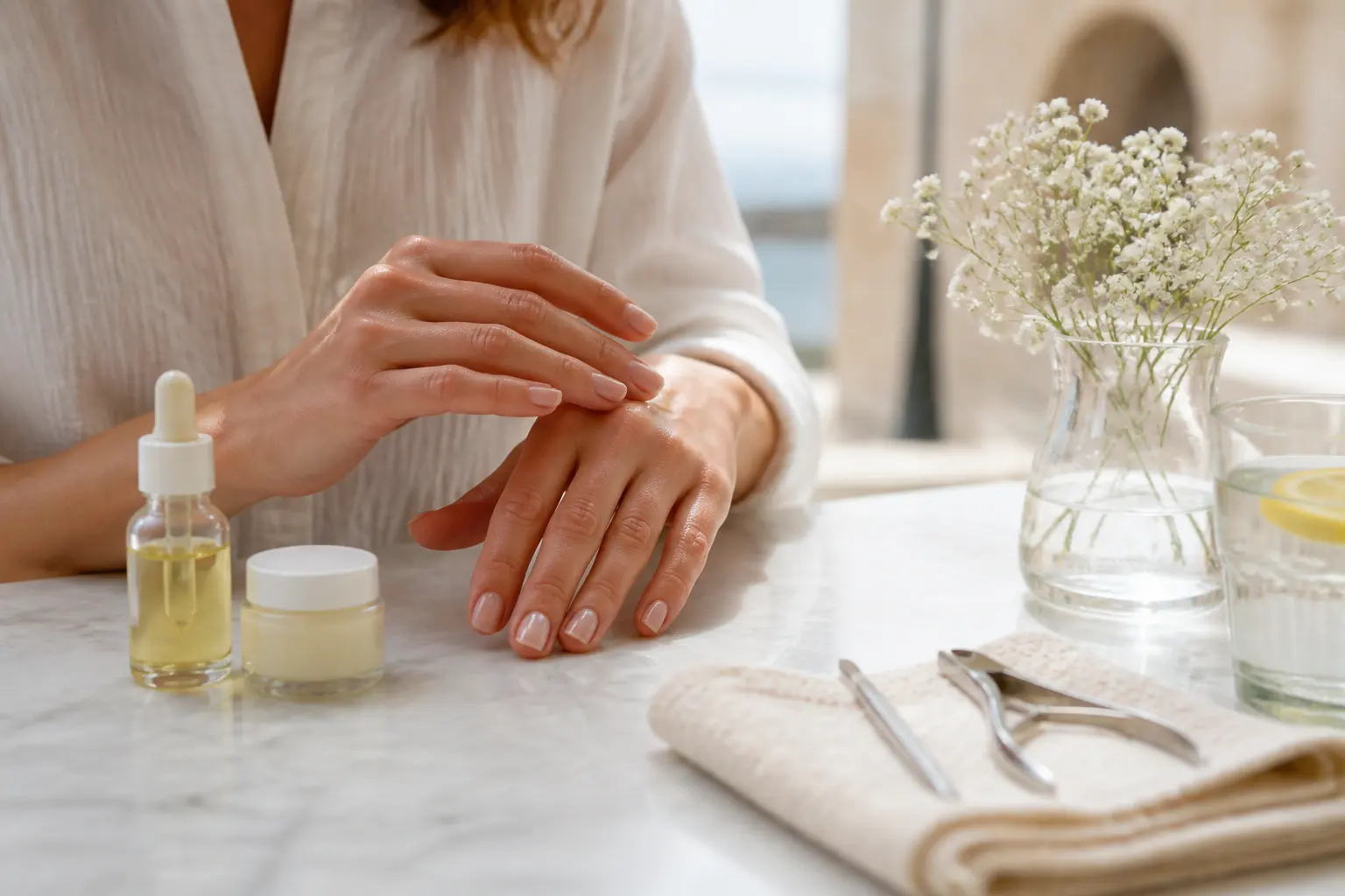 Editorial cover photograph about nail health basics