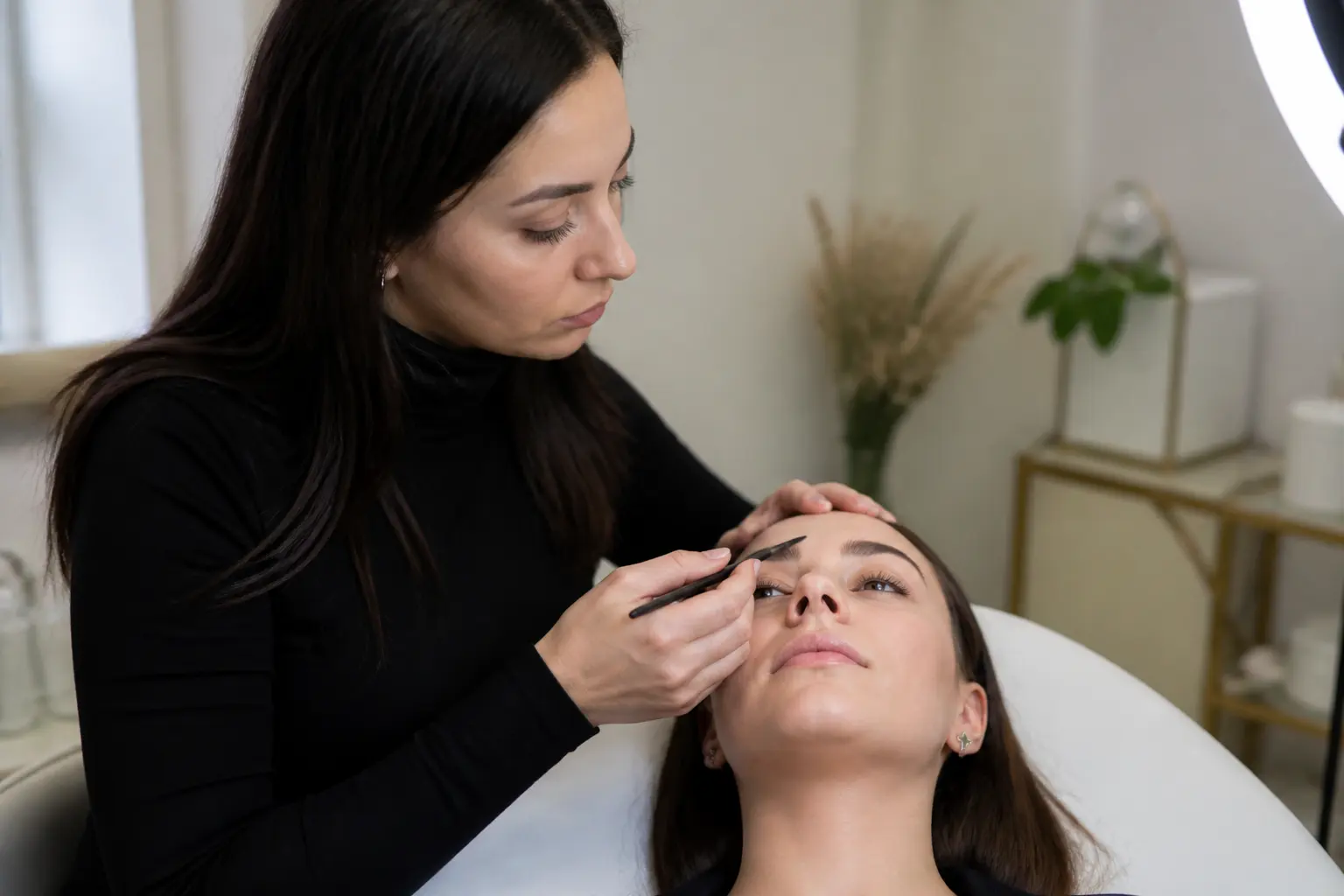 Editorial cover photograph about natural eyebrow hair direction