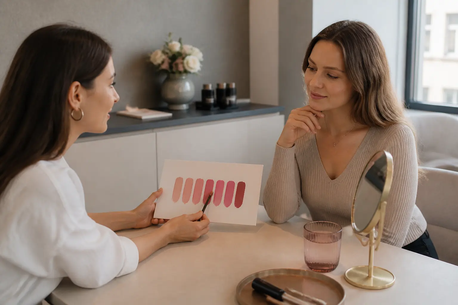 Editorial cover photograph about semi-permanent lip colour guide