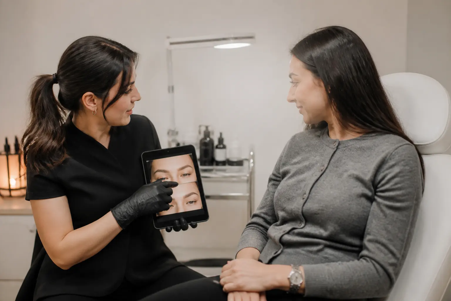Supporting editorial photograph about microblading for oily skin
