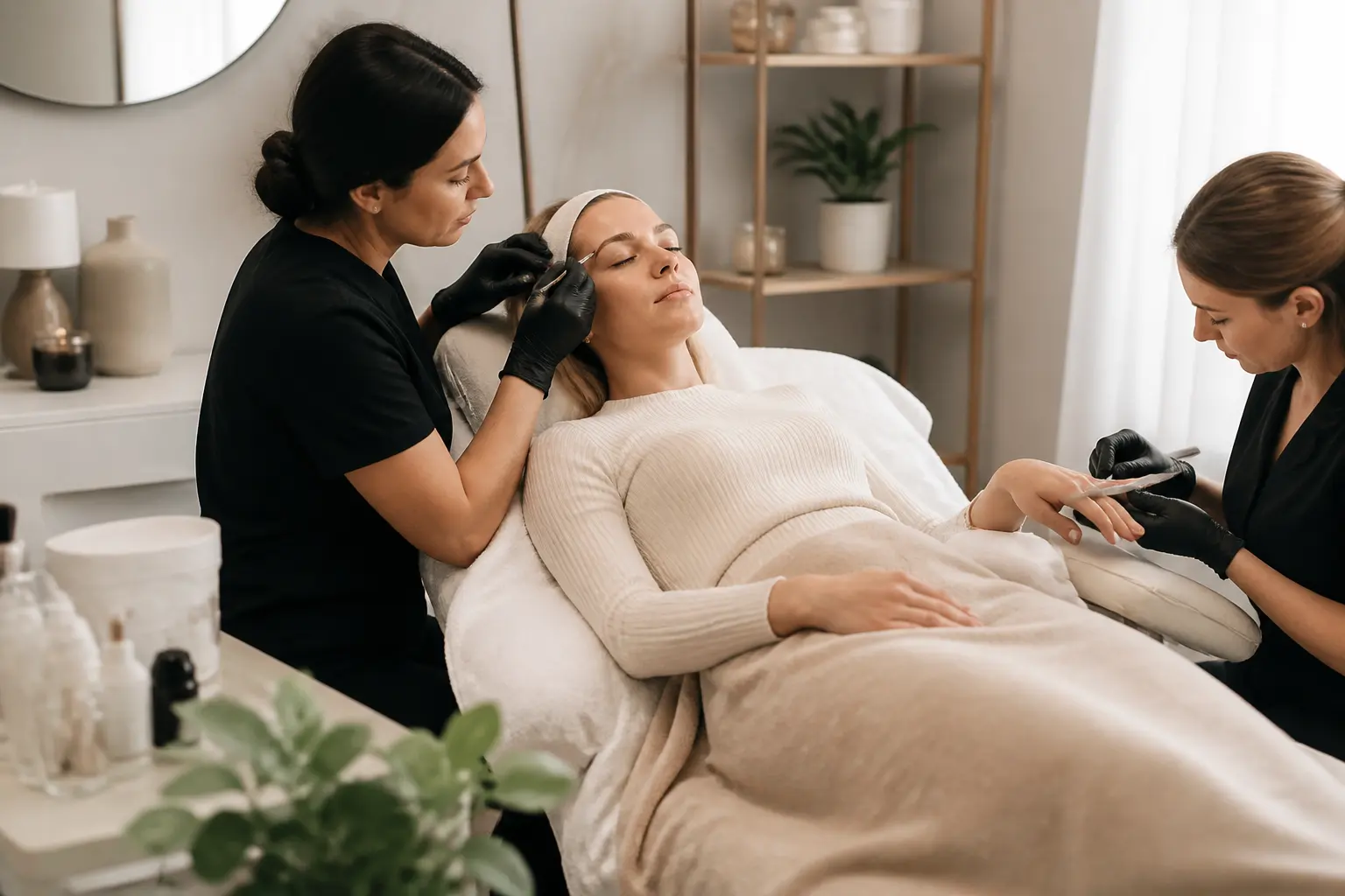 Editorial cover photograph about three beauty treatments in one appointment