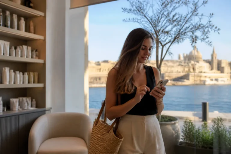 Editorial cover photograph about book a beauty appointment in Malta