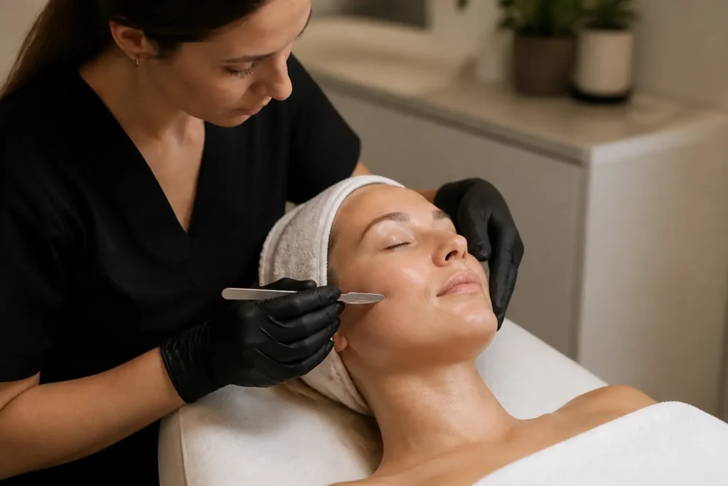 Editorial cover photograph about PDRN facial after dermaplaning