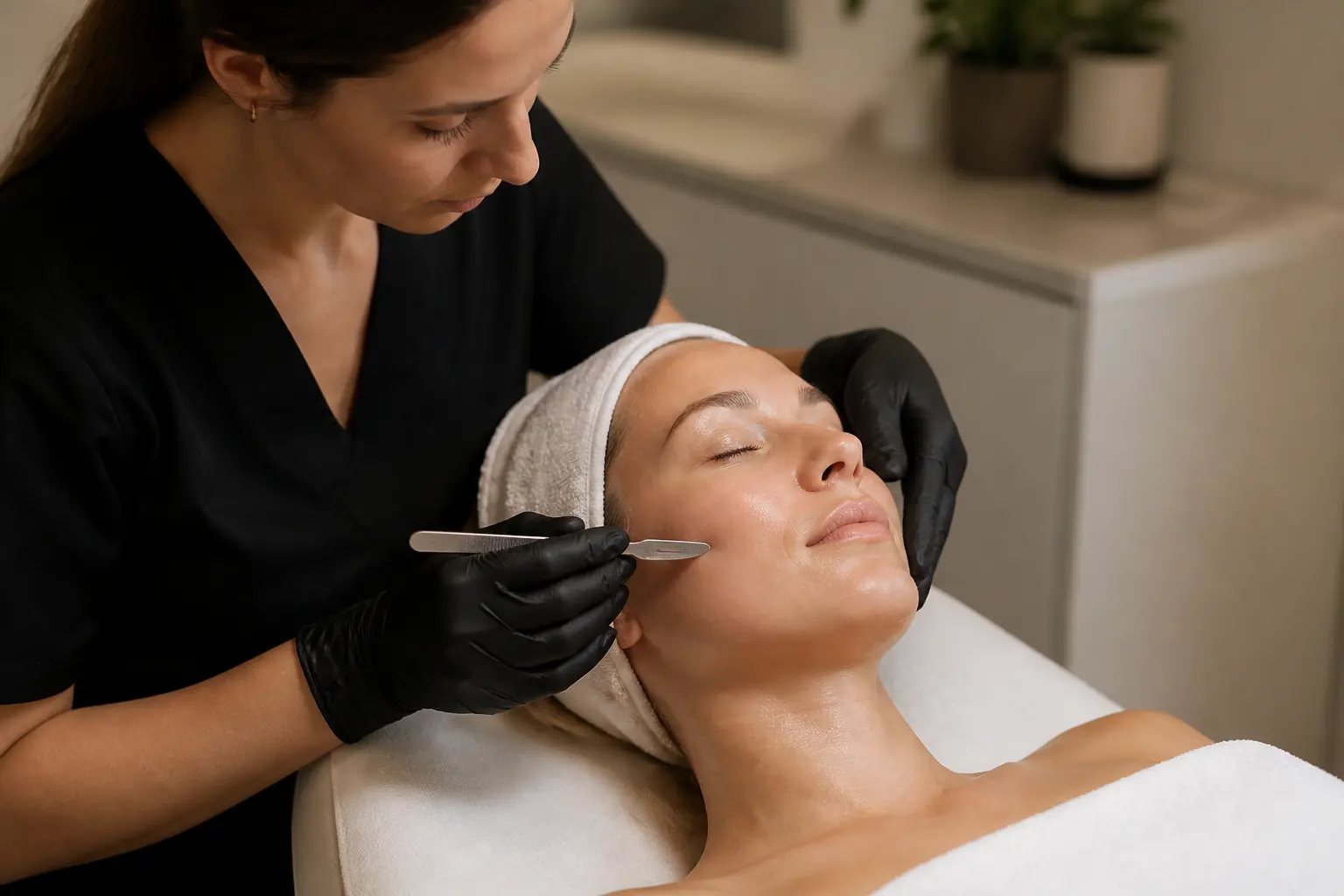 Editorial cover photograph about PDRN facial after dermaplaning