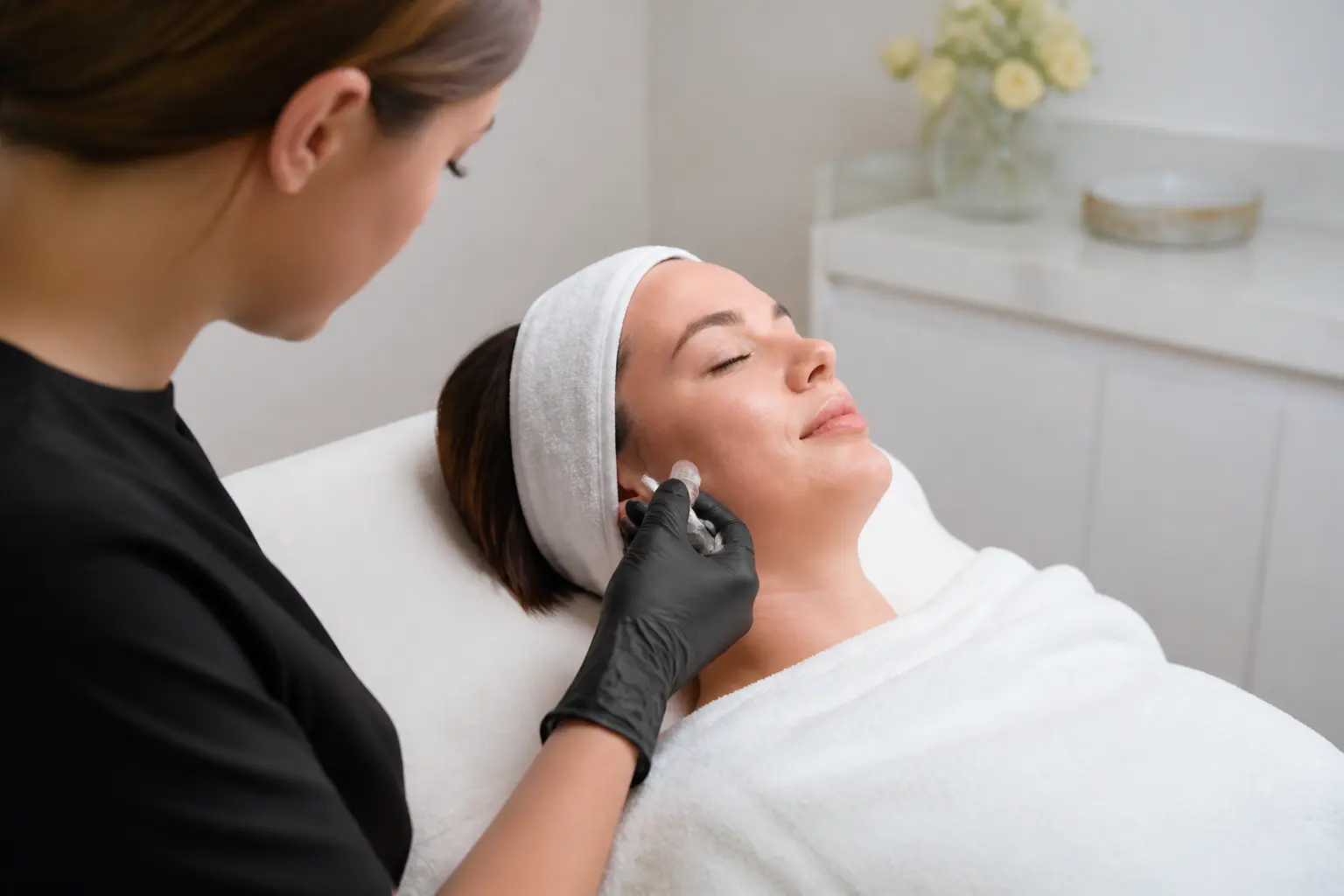 Supporting editorial photograph about PDRN facial before an event