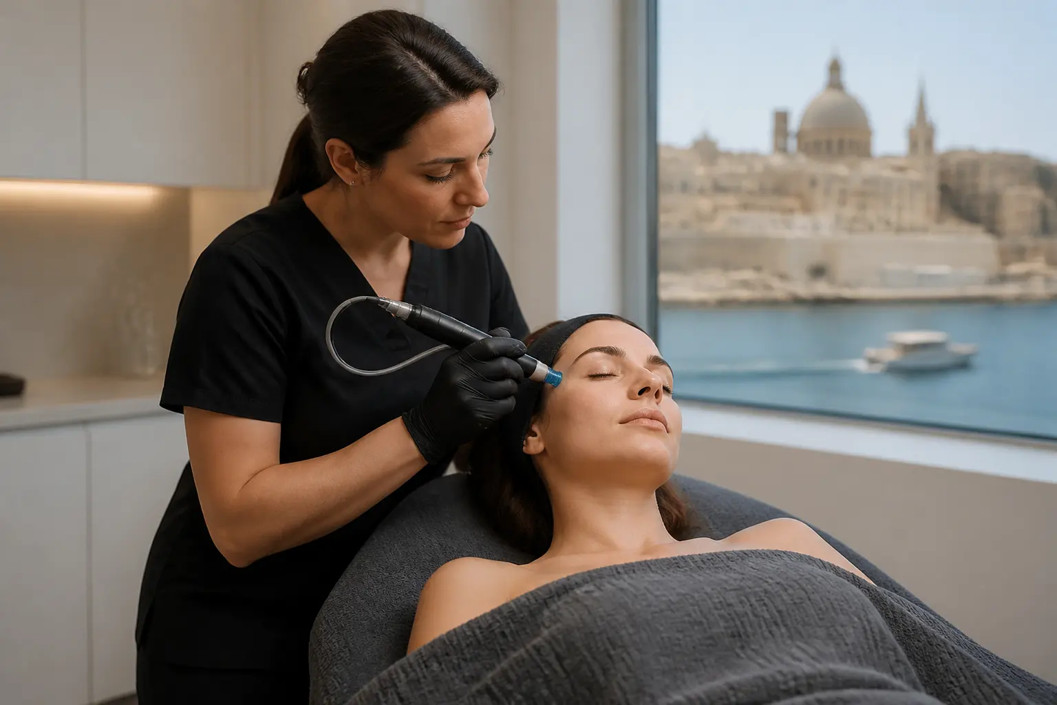 Editorial cover photograph about PDRN facial course of sessions