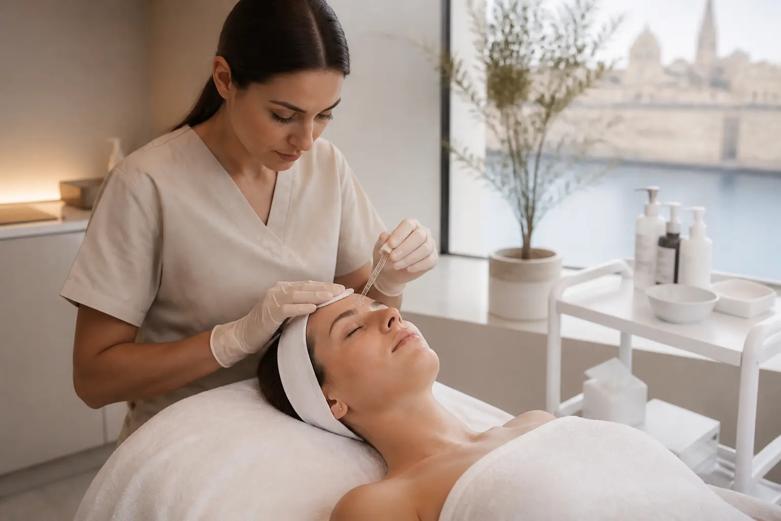 Editorial cover photograph about PDRN facial vs hydrating facial