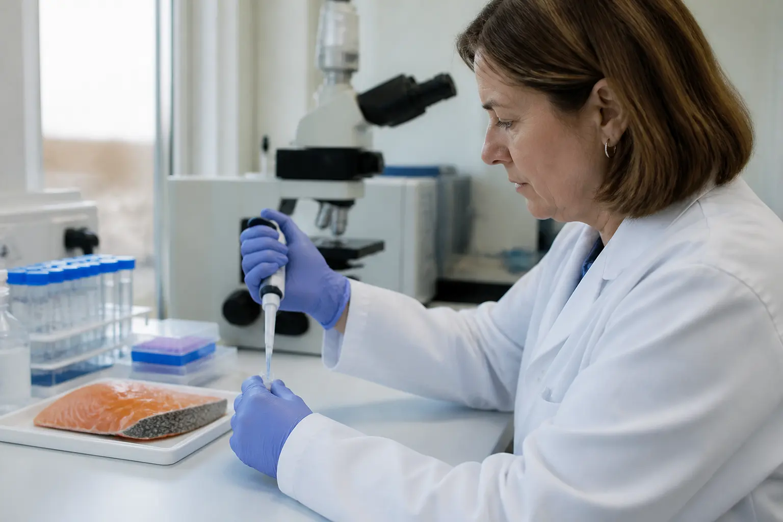 Supporting editorial photograph about where does salmon DNA in facials come from