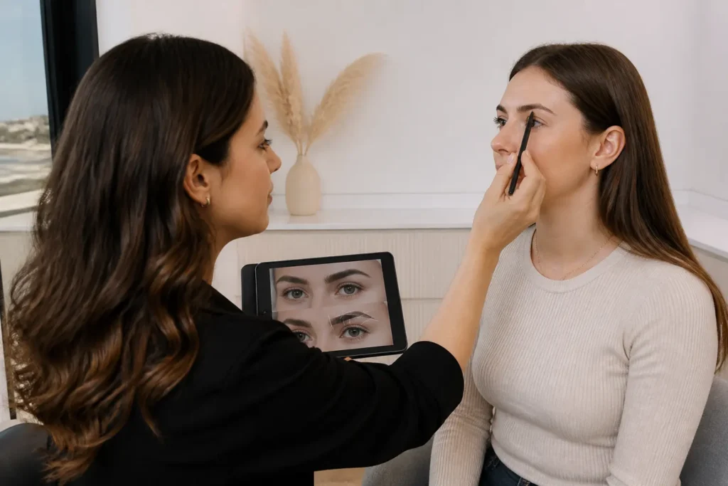 Editorial cover photograph about personalised eyebrow shape