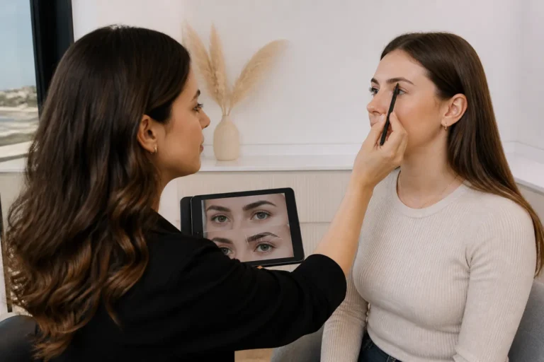 Editorial cover photograph about personalised eyebrow shape