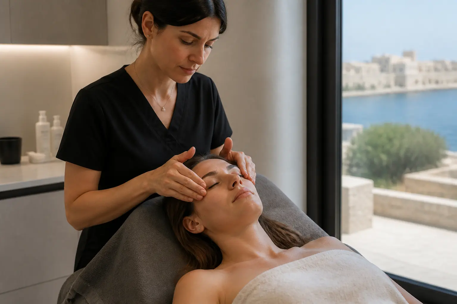 Editorial cover photograph about post-summer PDRN facial Malta