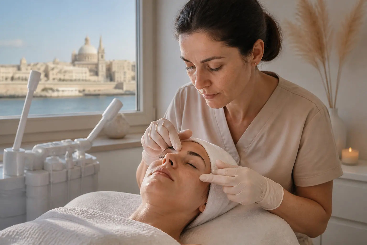 Editorial cover photograph about professional facial extractions