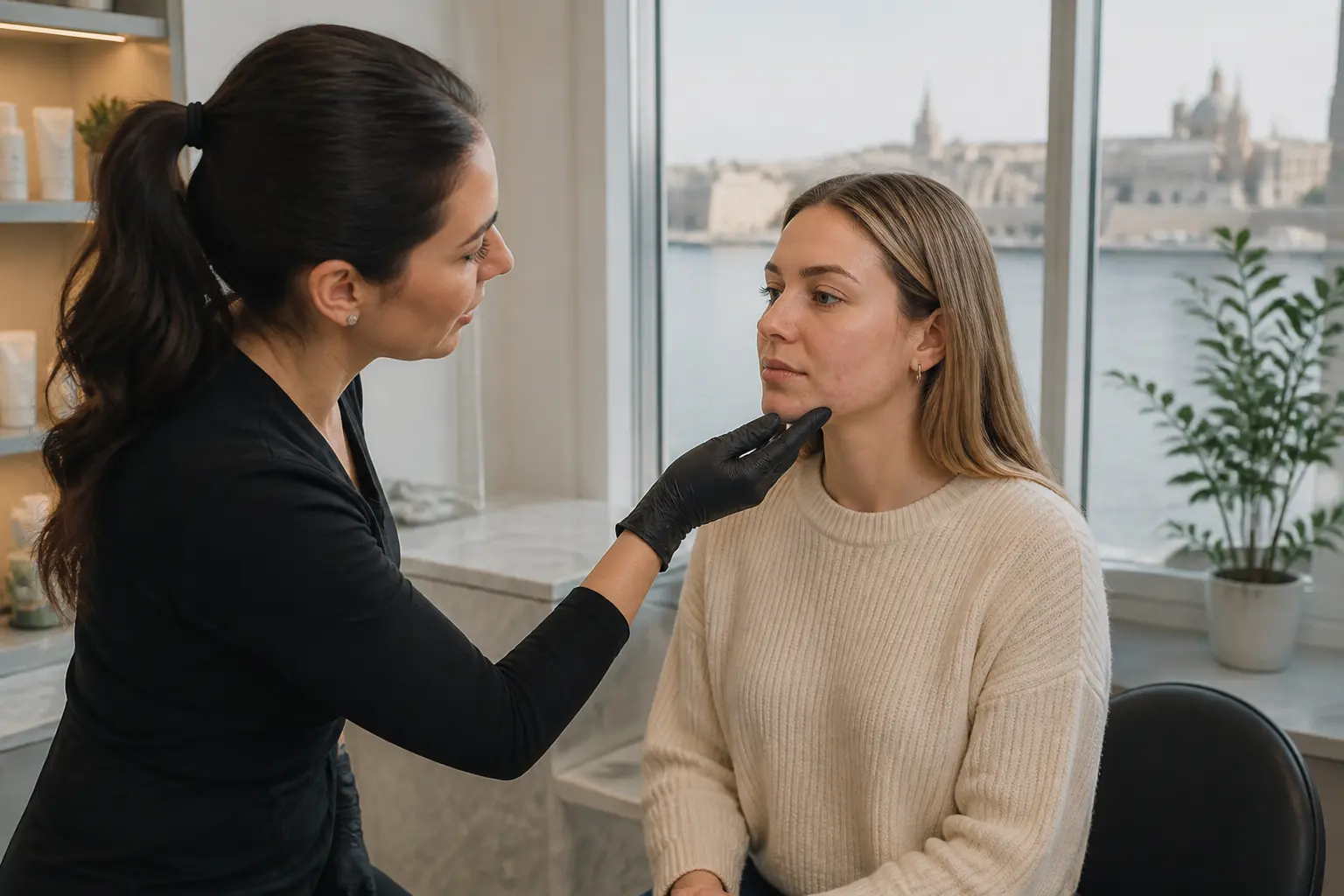Editorial cover photograph about brow lamination for sensitive skin