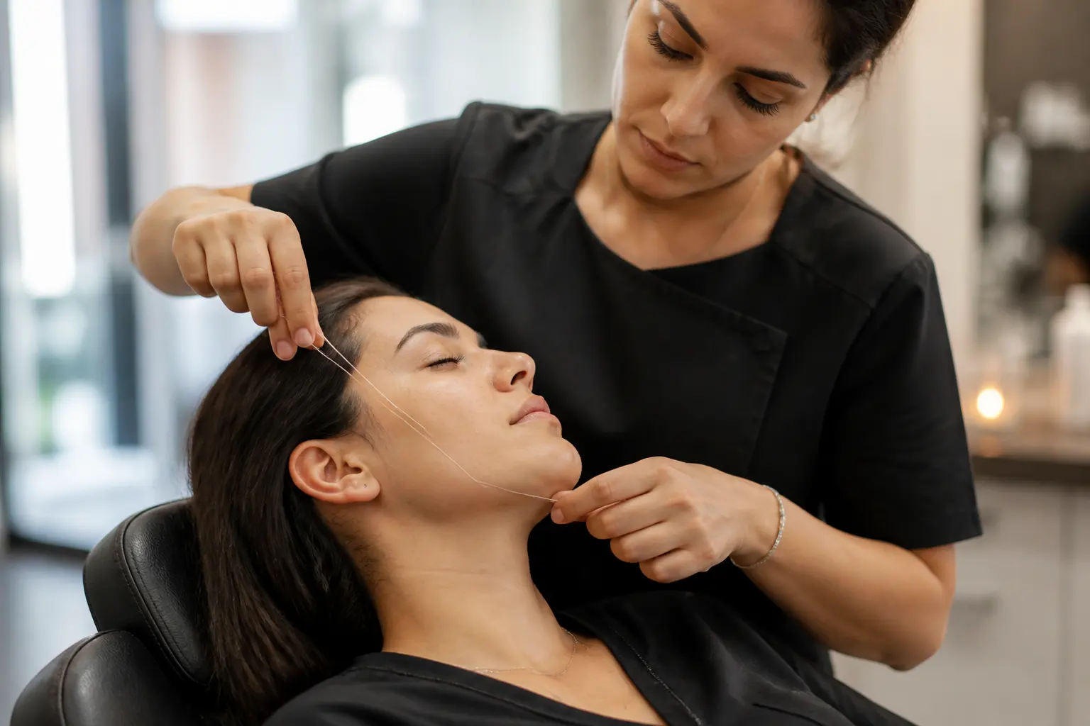 Supporting editorial photograph about sideburn and jawline threading