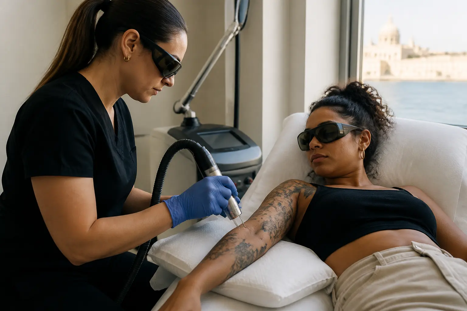 Editorial cover photograph about tattoo removal for different skin tones