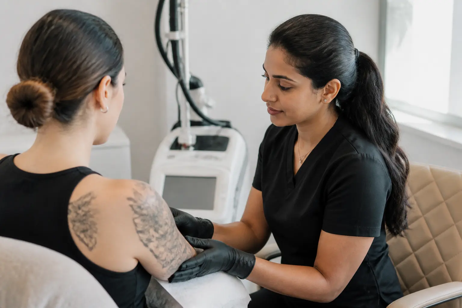 Supporting editorial photograph about tattoo removal for different skin tones