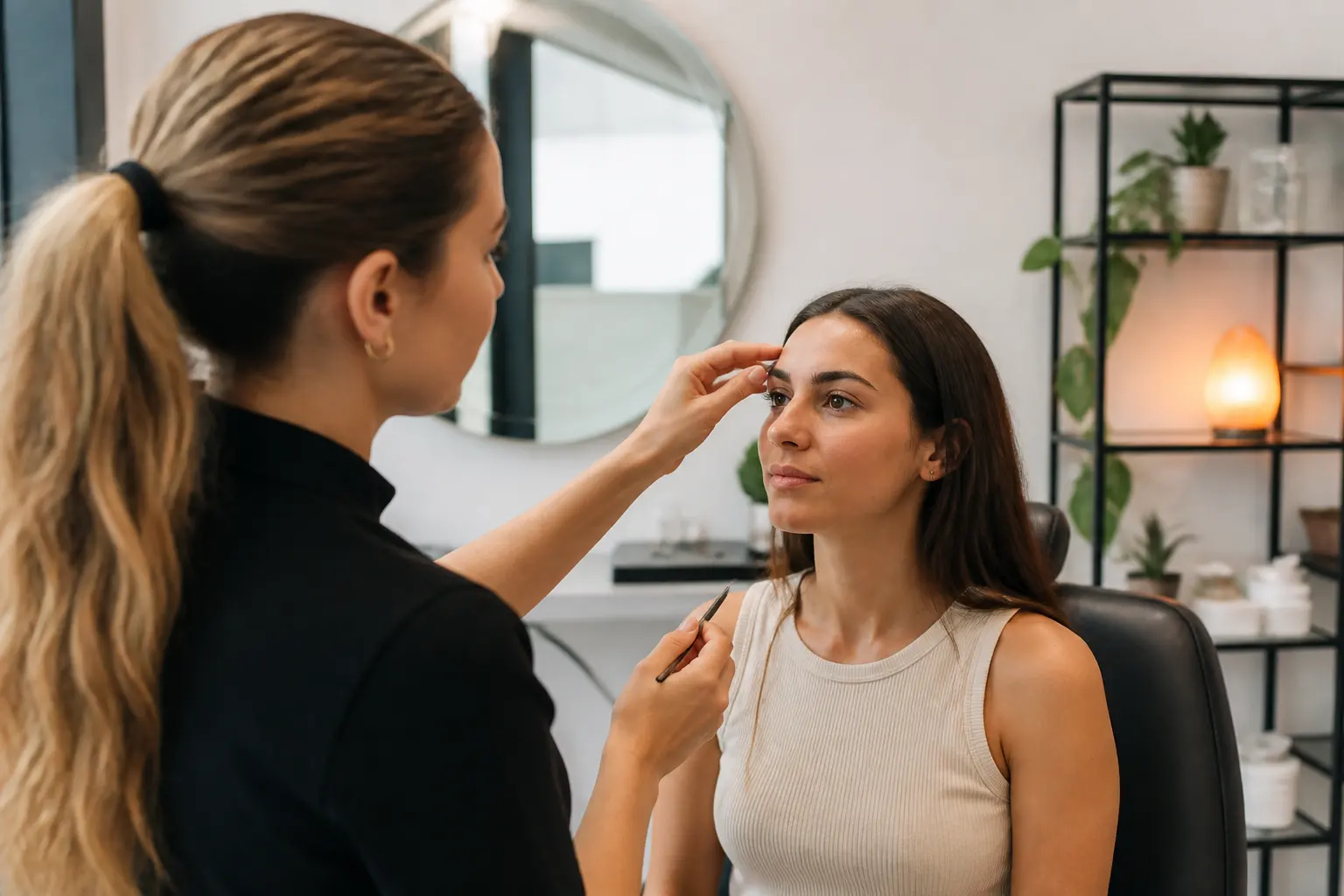Supporting editorial photograph about first brow appointment at a new salon