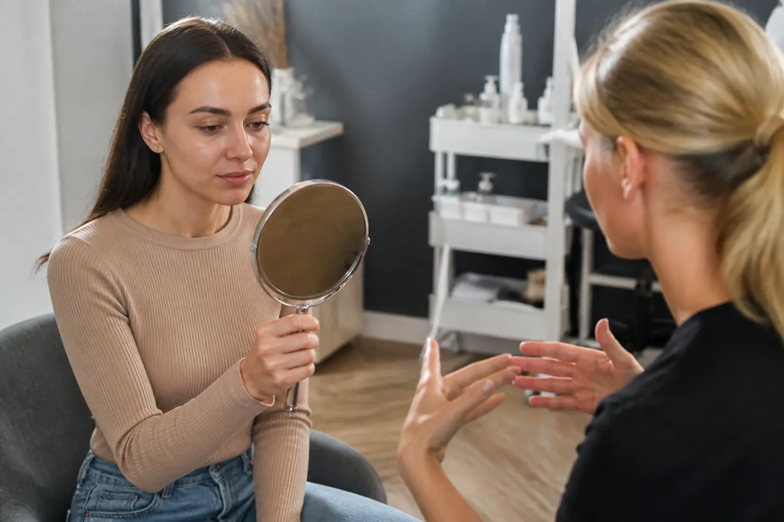 Supporting editorial photograph about brow lamination for thin eyebrows