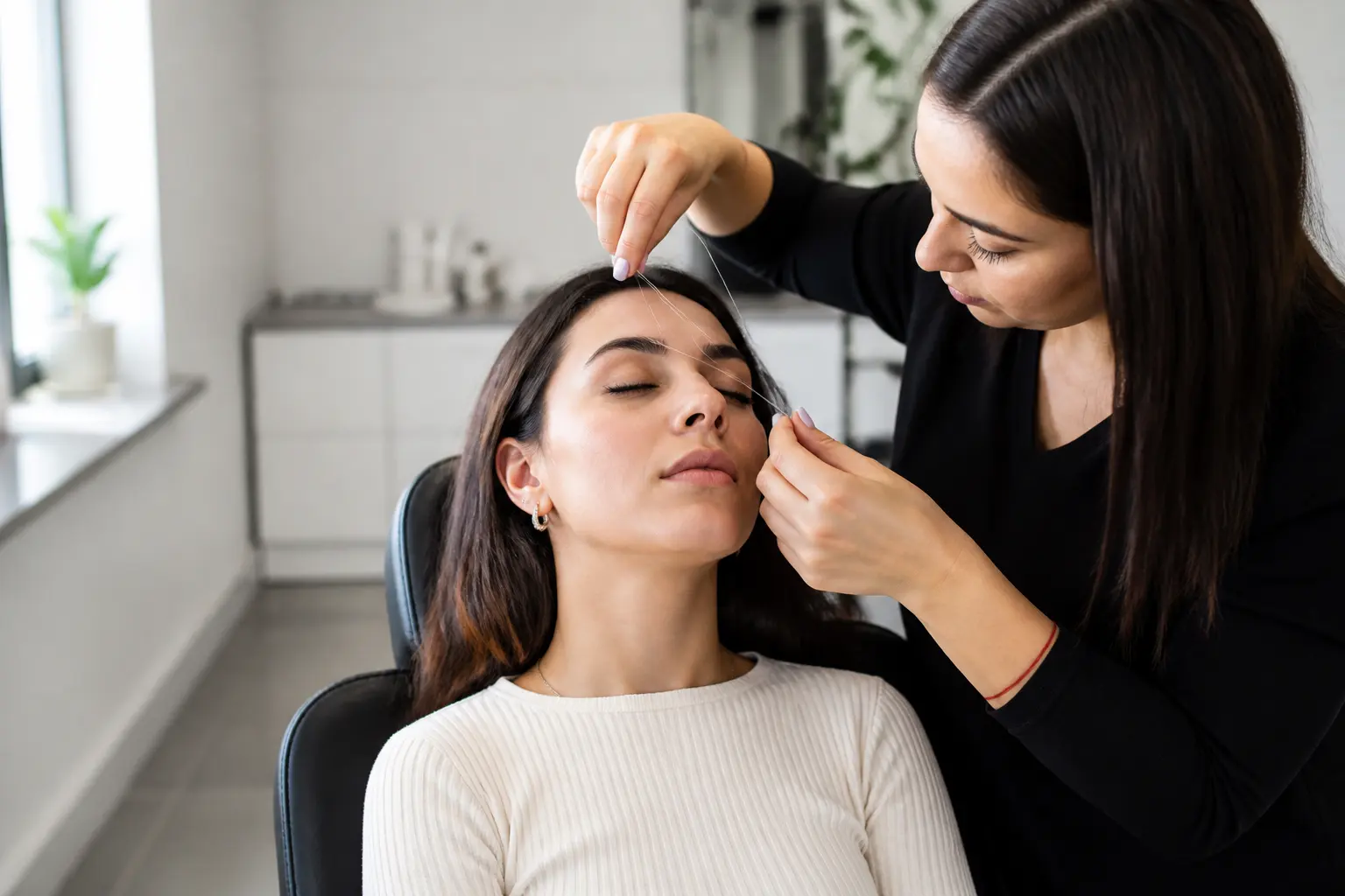 Editorial cover photograph about threading after waxing