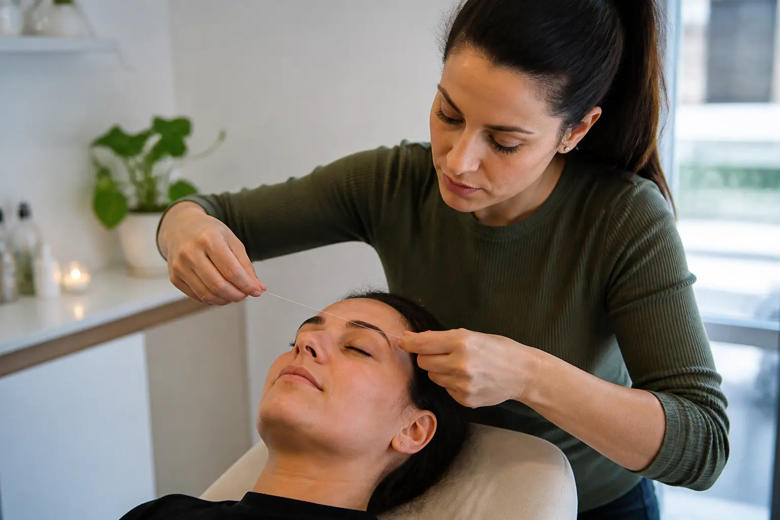 Supporting editorial photograph about threading after waxing